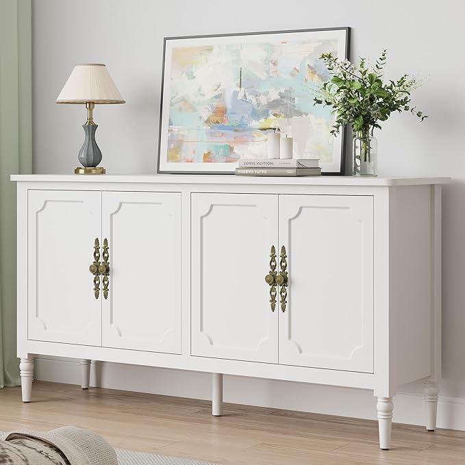 RoyalCraft Buffet Cabinet with Storage, Mid Century Modern Painted Credenza - Image 3