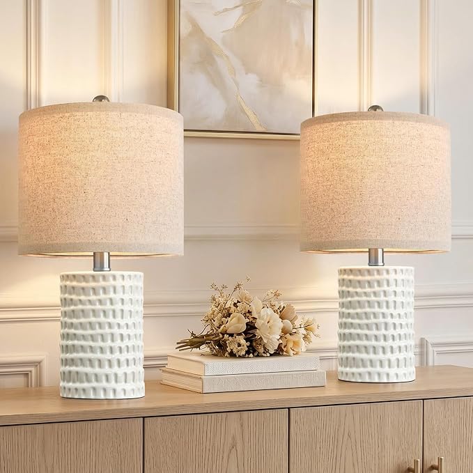 PORTRES 18.25" Modern Accent Ceramic Table Lamp Set of 2 - Image 4