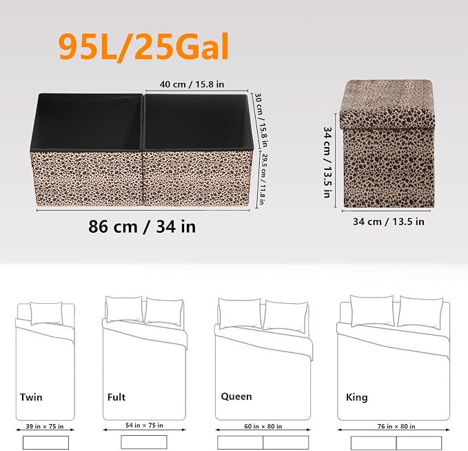 AmasSmile Footrest Ottoman Bench - Image 3