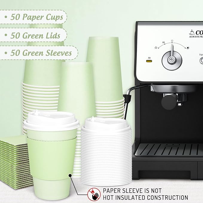 JarThenaAMCS 50Pcs St. Patrick's Day Green Disposable Coffee Cups - Image 3