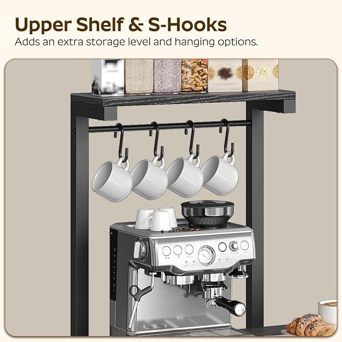 YATINEY Bakers Rack with Storage, 5-Tier Coffee Bar Station with Drawer - Image 7