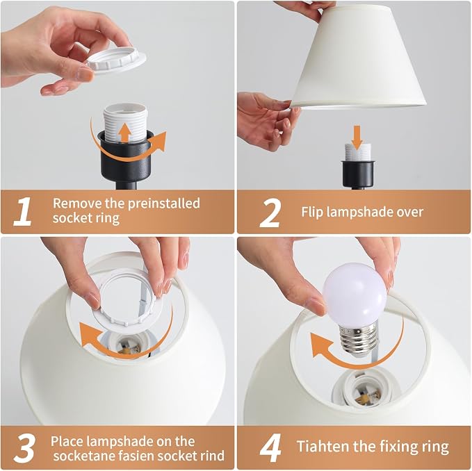 Cordless Table Lamp, Portable Fabric Shade LED Desk Lamps, 5200mAh Battery - Image 7