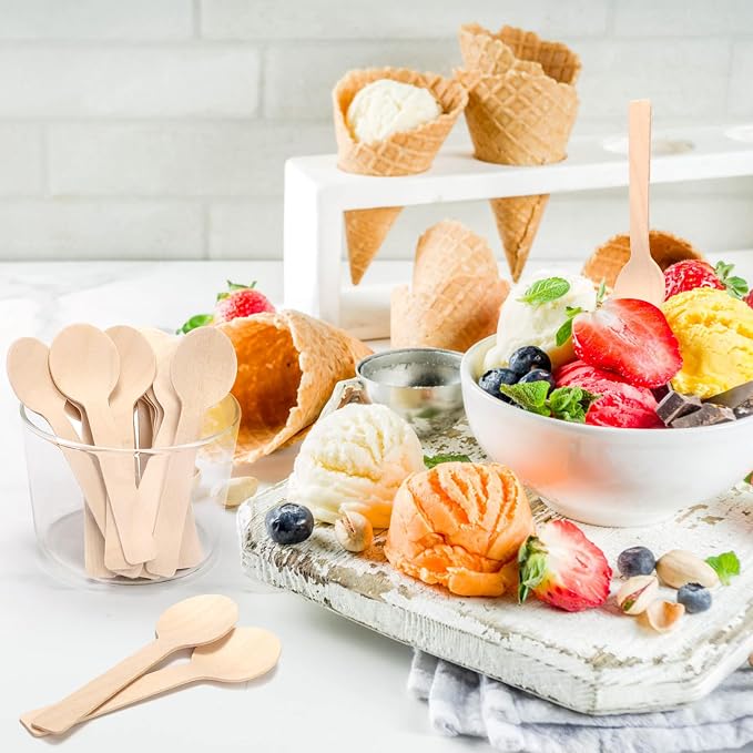 Bekith Mini Wooden Spoons 400 Pack, Organic Sugar Scrubs, Tasting and Sampling - Image 5