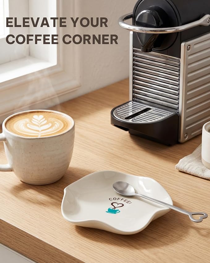 FANGSUN Spoon Rest, 5 Inch Coffee Spoon Rest, Ceramic Spoon Holder - Image 2
