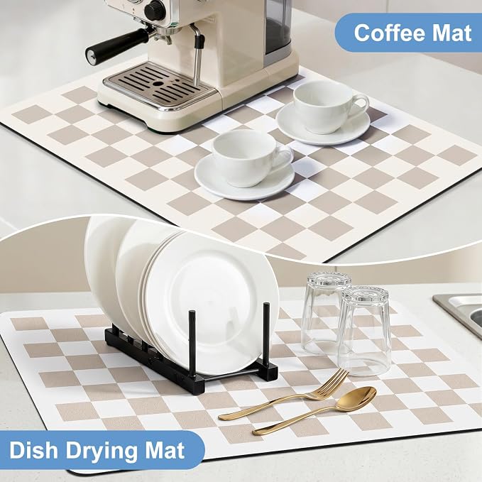 Clinuse Coffee Mats, Quick Dry Mat, Diatomite Absorbent Aesthetic Large Drying - Image 7