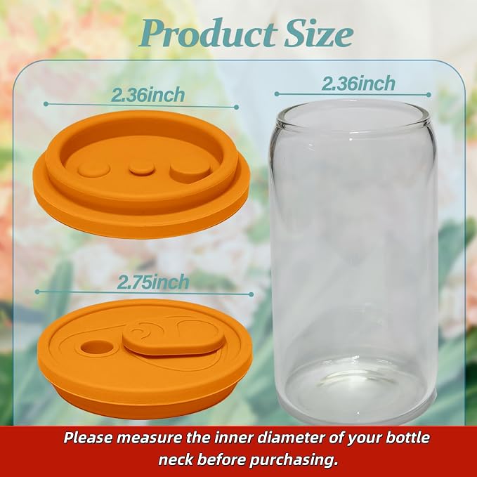 4 Pack Silicone Lids for Glass & Can Cups, 2.75inch/70mm - Image 2
