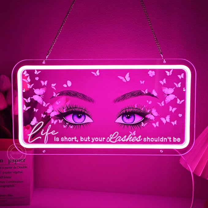 Britrio Pink Lashes Neon Sign Light - Image 5