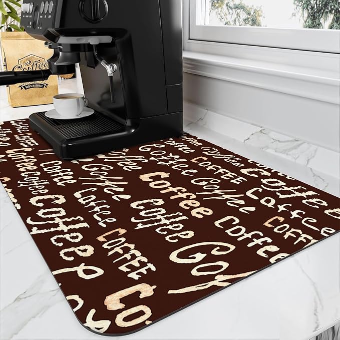 Coffee Mat: Kitchen Mat Dish Drying Mat by Wakasui