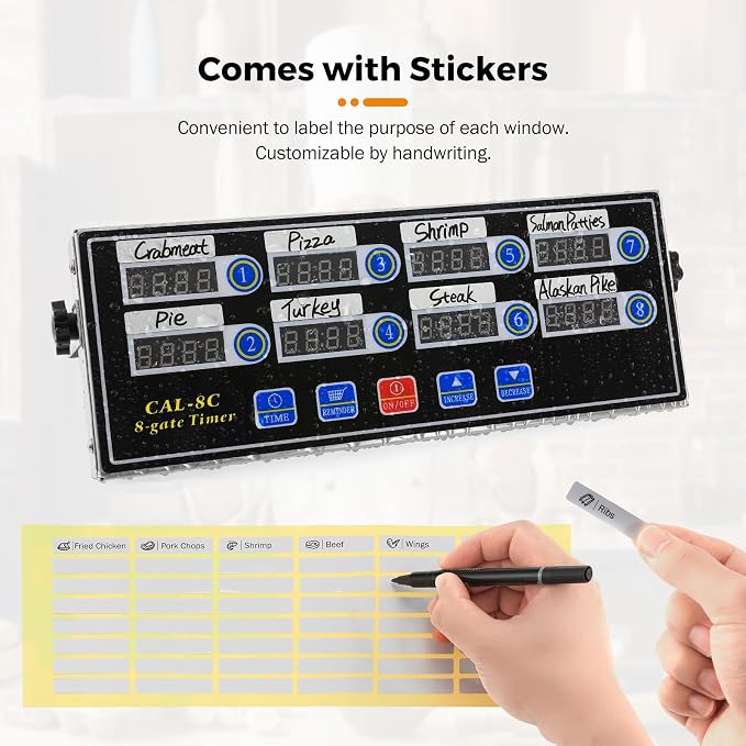 BEAMNOVA 8-Channel Digital Kitchen Timer, Commercial Timer - Image 7