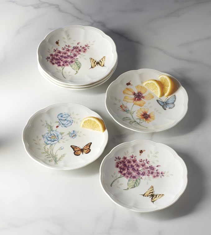 Lenox Dinnerware Set, Butterfly Meadow 6-Piece Tidbit Plate Set, Service - Image 3