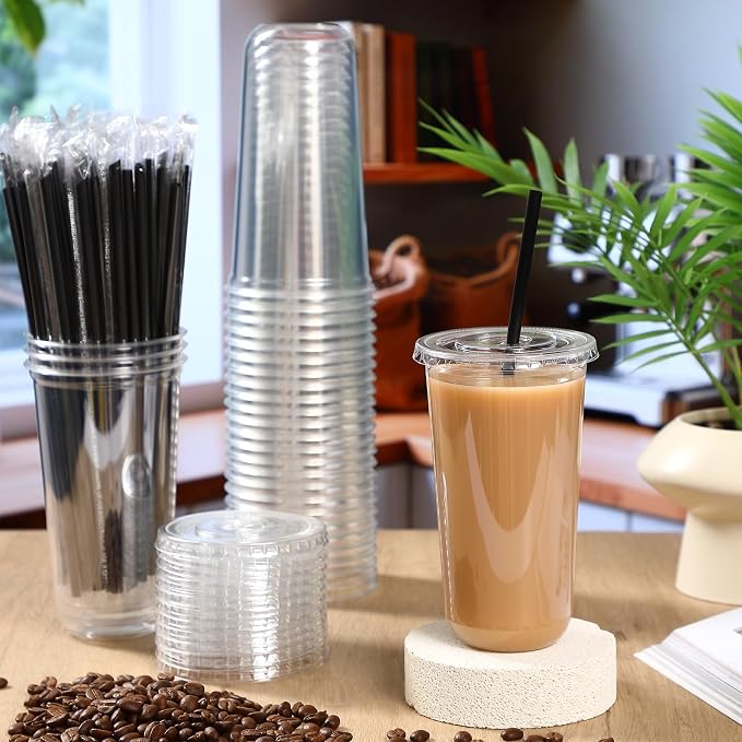 Ziliny 50 Set Clear Plastic Cups - Image 2