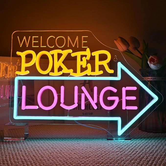 Looklight Welcome Poker Lounge Neon Sign by LooklightNeonSign
