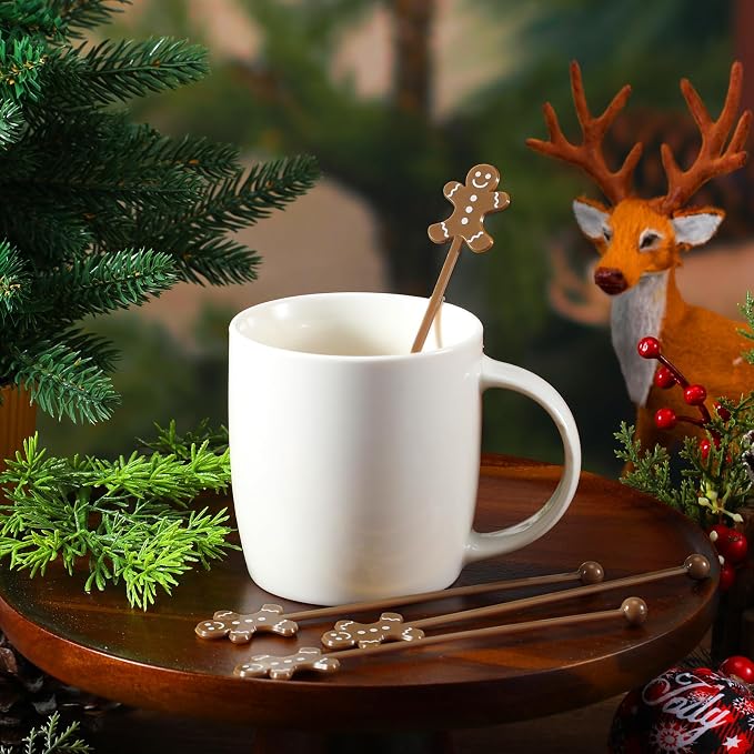 SiliFine 30 Pcs Winter Drink Stirrers Xmas Stir Stick Holiday Coffee Swizzle - Image 3
