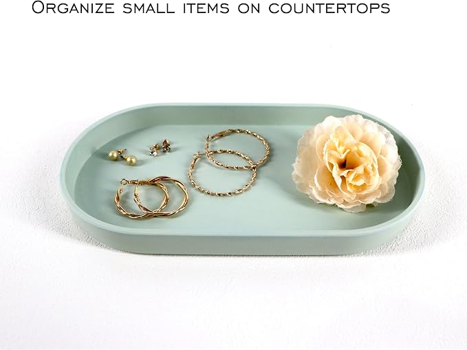 Green Small Oval Tray, 3 Pack, Countertop Organizer | - Image 8