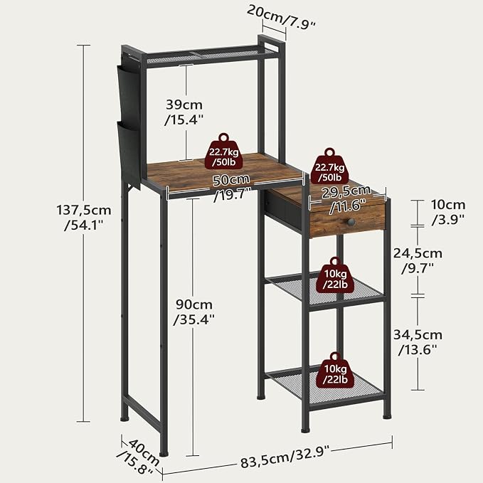 MAHANCRIS Mini Fridge Stand, Bakers Rack - Image 2