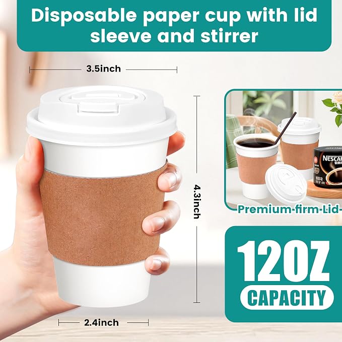 12OZ Disposable Coffee Cups - Image 3