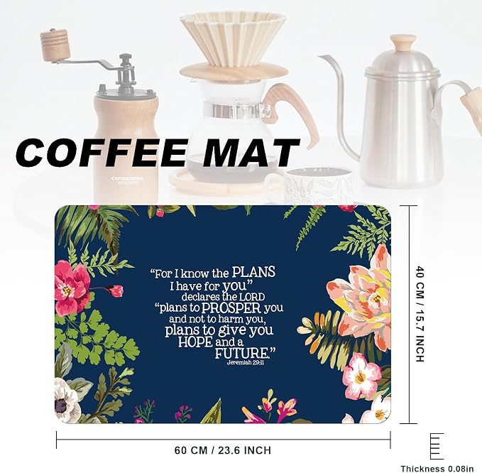 Coffee Mat, Coffee Bar Accessories Fit Under Coffee Maker Espresso Machine - Image 2