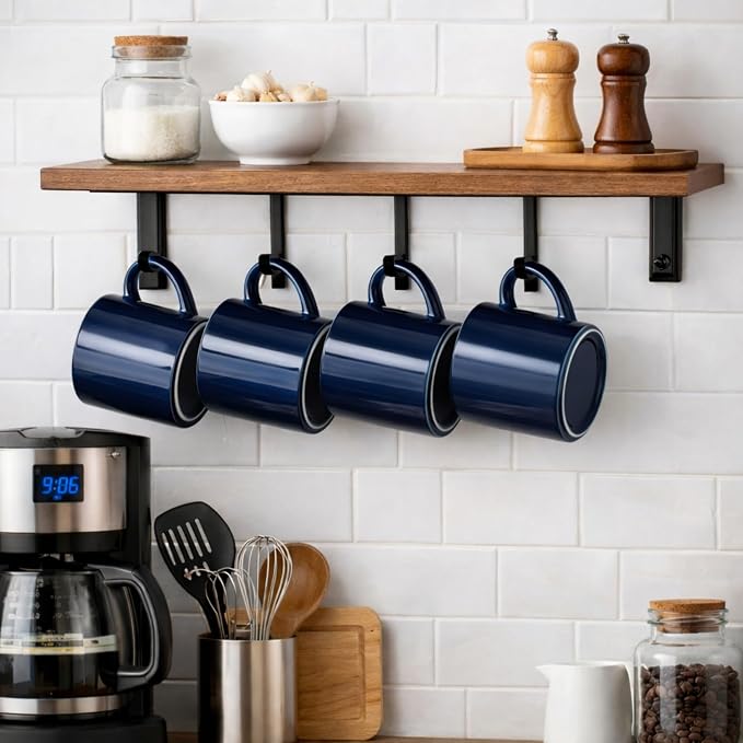GBhome 14 OZ Coffee Mugs Set of 6, Stackable Ceramic Mugs - Image 8