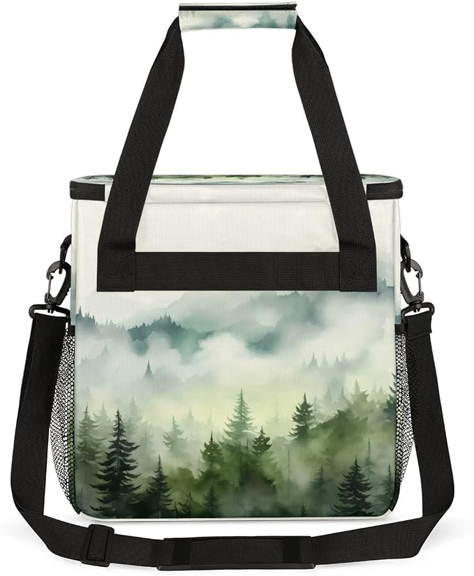 Forest Tree Coffee Maker Carring Bag, Large Insulated Storage Organizer Case - Image 5