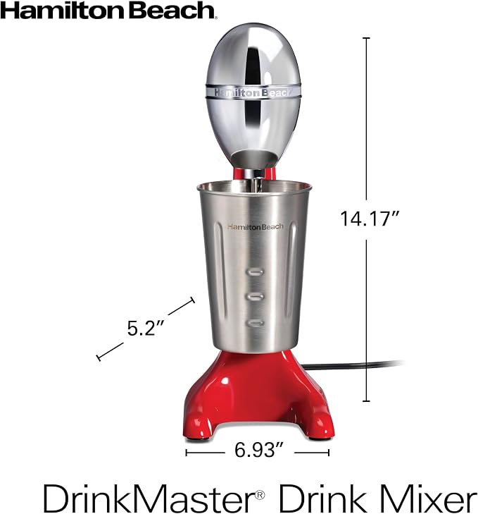 Hamilton Beach DrinkMaster Electric Drink Mixer, Retro Milkshake Maker & Milk - Image 8