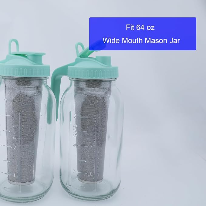 Fermus Cold Brew Coffee Filter for 64oz / 2Quart Wide Mouth Mason Jar Infuser - Image 5