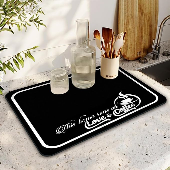 Coffee Bar Mat Rubber Dish Drying Mat - Image 2