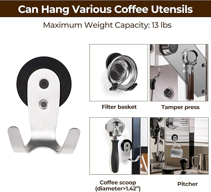 Magnetic Portafilter Holder for Espresso Machine, Metal Wall Surface | Coffee - Image 3