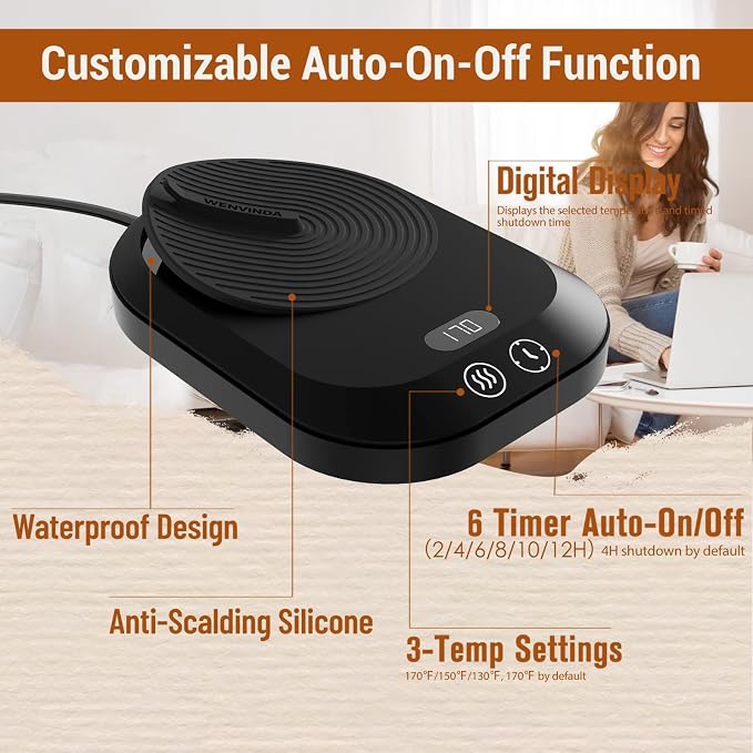 Coffee Mug Warmer for Desk, Electric Coffee Cup Warmer - Image 2