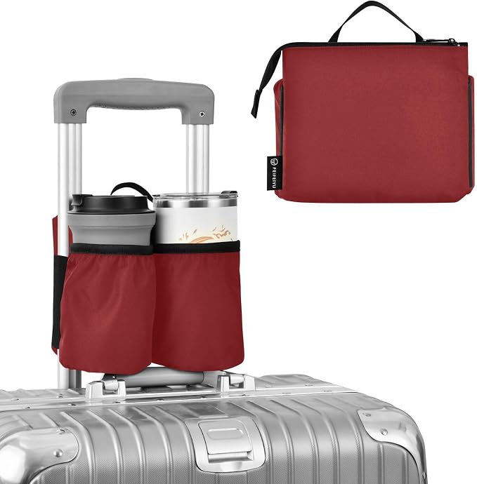 DOMIKING Wine Red Travel Luggage Cup Holder by DOMIKING