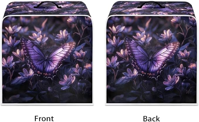 Coffee Machine Covers with Top Handle Purple Butterfly Washable Dust - Image 2