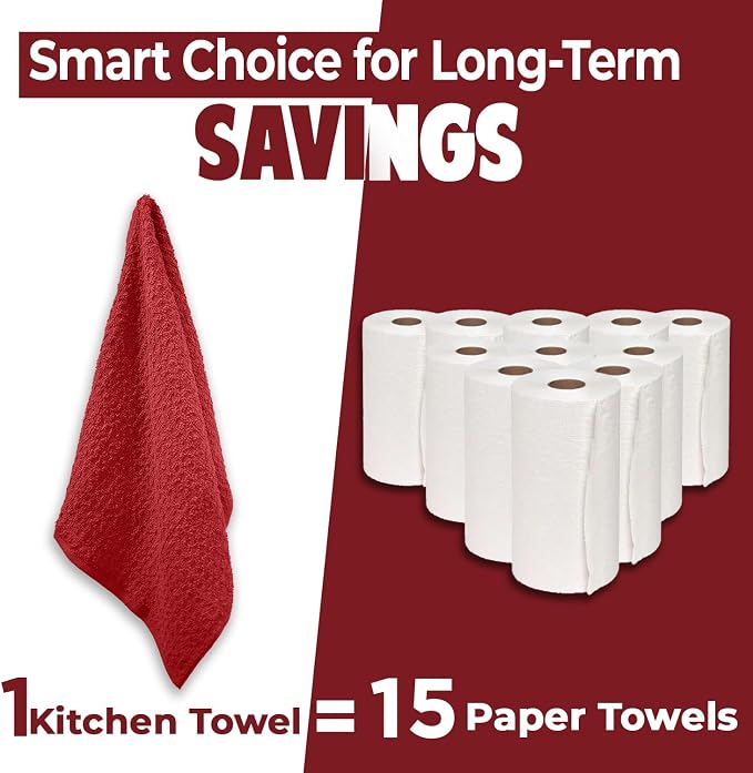 DAN RIVER Premium Red Kitchen Towels - Image 3