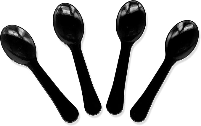 Extra Sturdy, Gmark 100pc 3-Inch Taster Plastic Mini Spoons Black Clear Best by Gmark