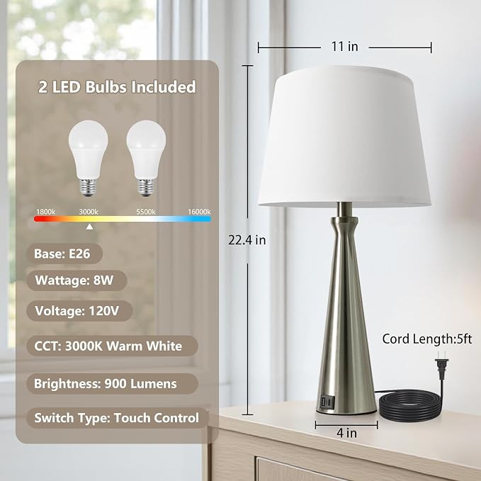 Seealle Modern Table Lamps Set of 2 - Image 6