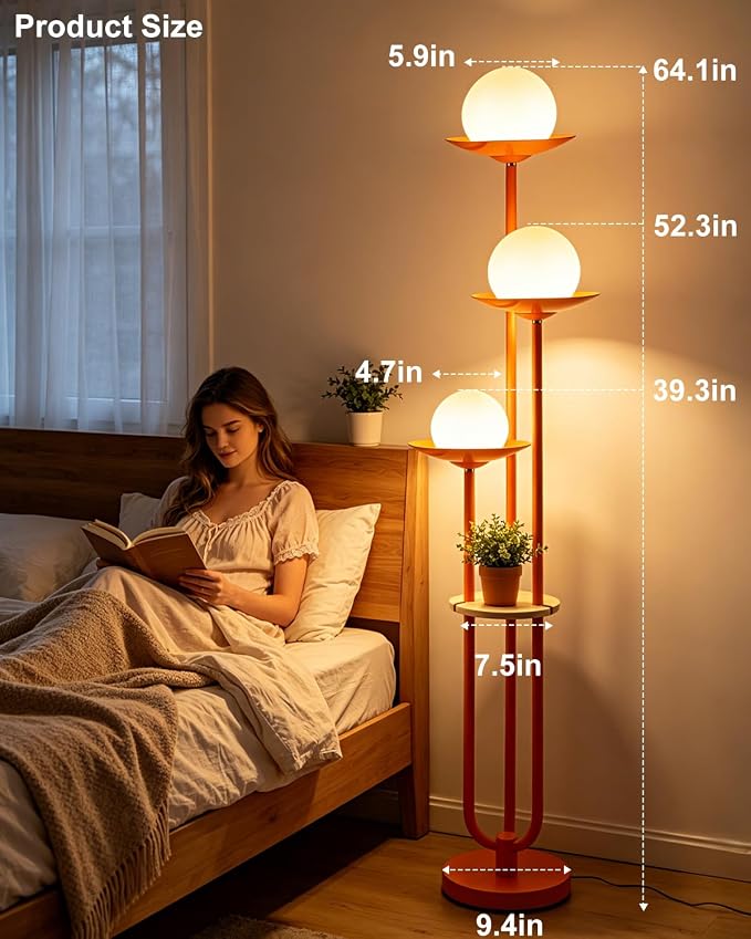 Lightdot Globe Orange Floor Lamp - Image 7