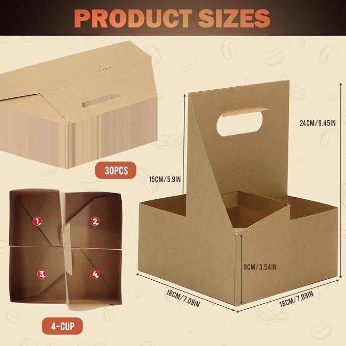 4 Cup Drink Coffee Carrier - Image 2