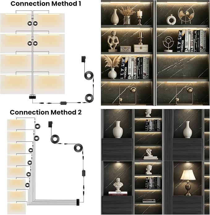 Black Shelf Lights, LED Bookcase Lighting Compatible - Image 5