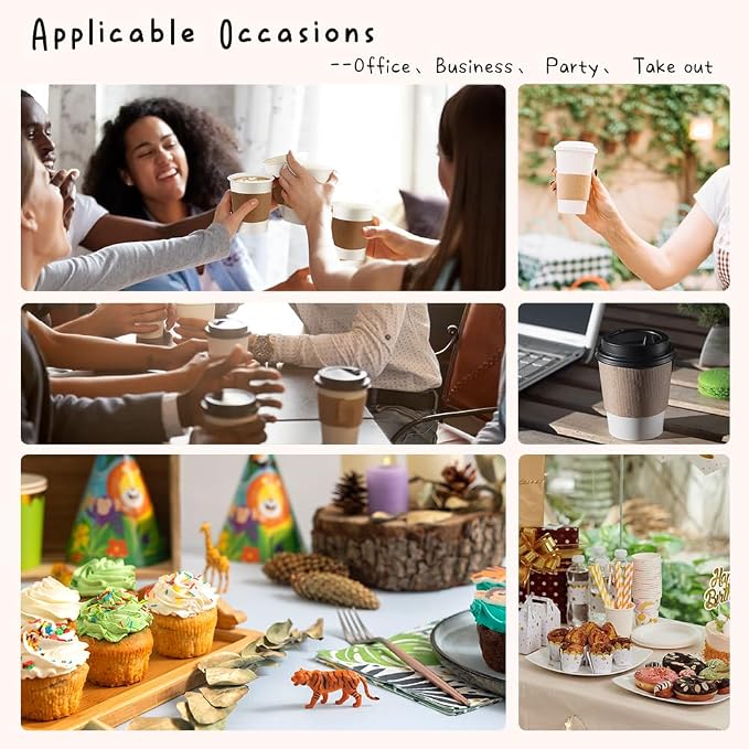 20 Pcs A Baby Is Brewing Coffee Cup Sleeves, Disposable Kraft Paper Sleeves - Image 6