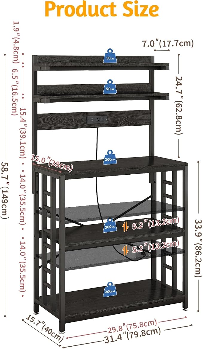 METYERRY Adjustable Bakers Rack - Image 3