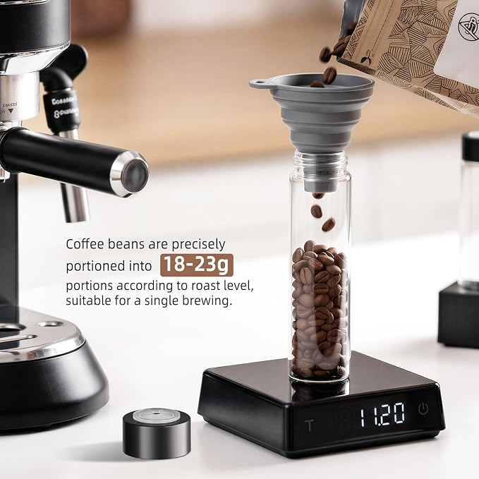 AKIPOUY Single Dose Glass Coffee Bean Storage Cellar 6PCS, Tubes - Image 5
