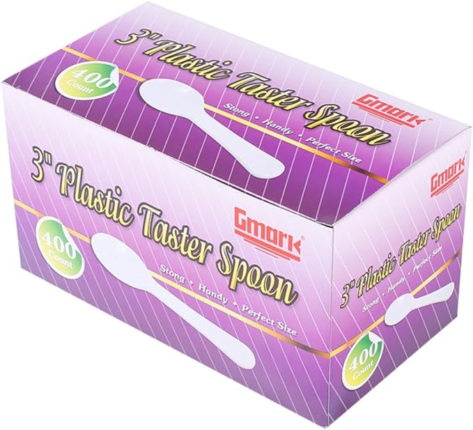Extra Sturdy, Gmark 400pc 3" Taster Plastic Mini Ice Cream Dessert Spoons BPA by Gmark