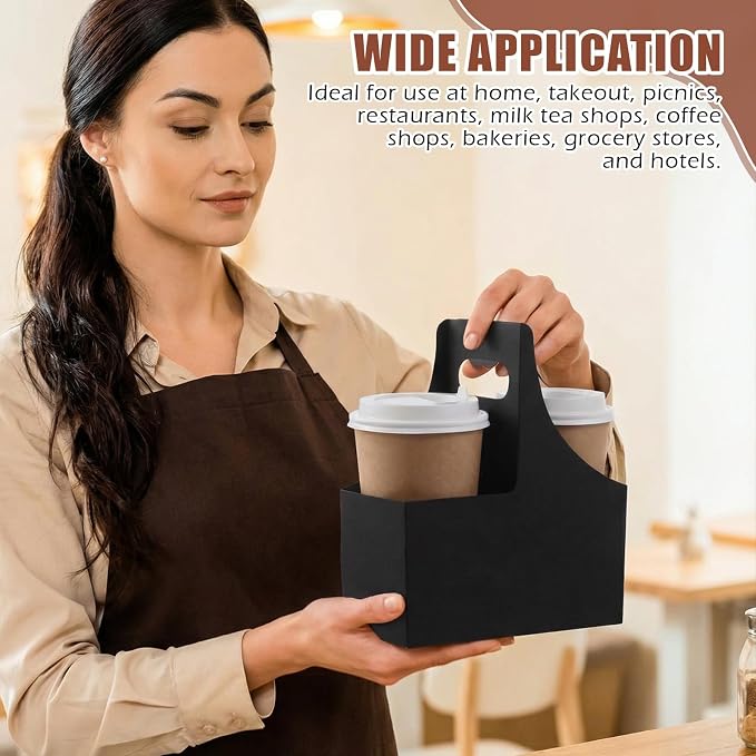 Dunzoom Black 60 Pcs 2 Cups Drink Carrier - Image 4