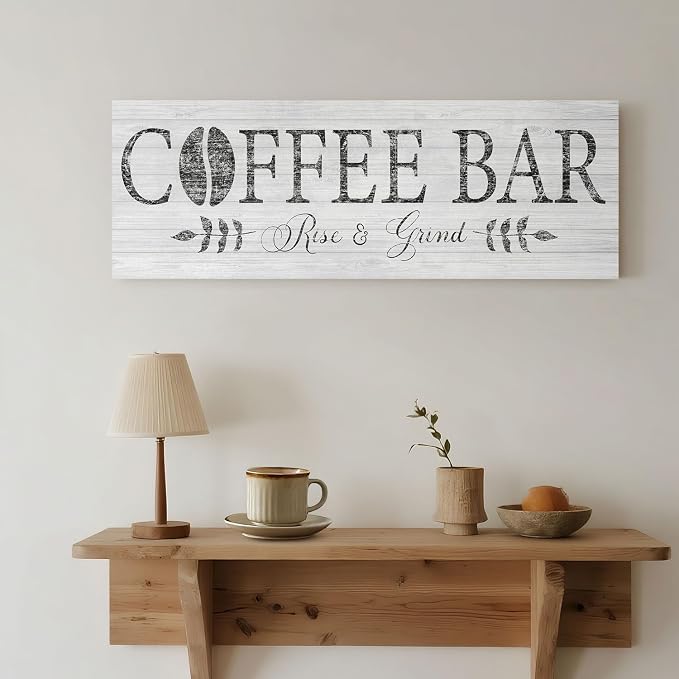 Rise & Grind Coffee Sign Decor Inspirational Canvas Prints Art - Image 3