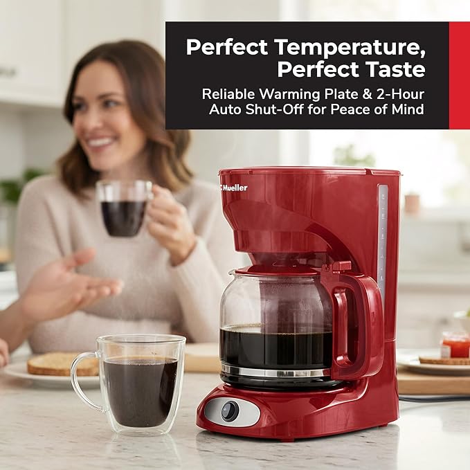 MUELLER HOME 12-Cup Red Coffee Maker - Image 3