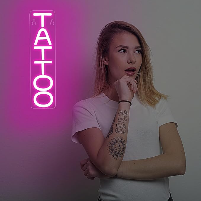 Tattoo Neon Sign for Wall Decor Text Led Neon Light for Business Decor Presents - Image 5