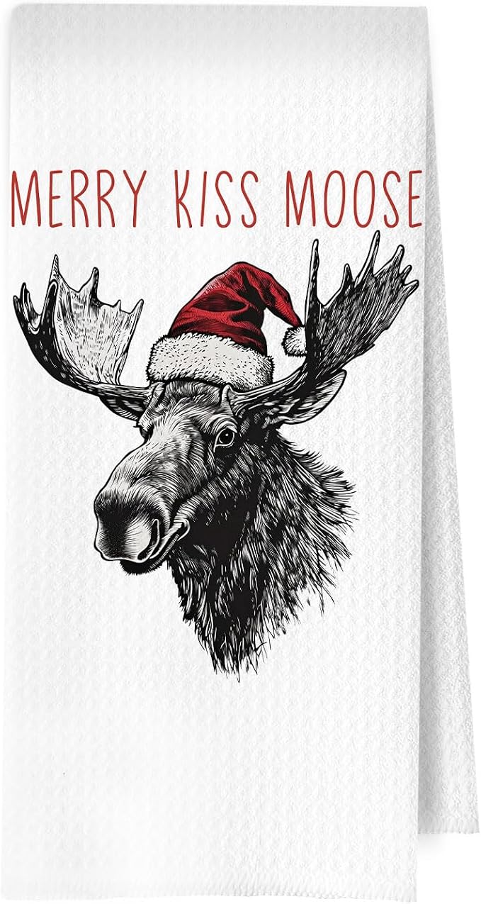 Moose Christmas Kitchen Towels by Unknown