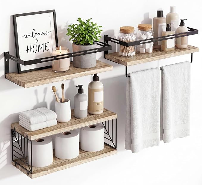 Fixwal Bathroom Shelves Over Toilet, Floating Shelves Wall Mounted by Fixwal