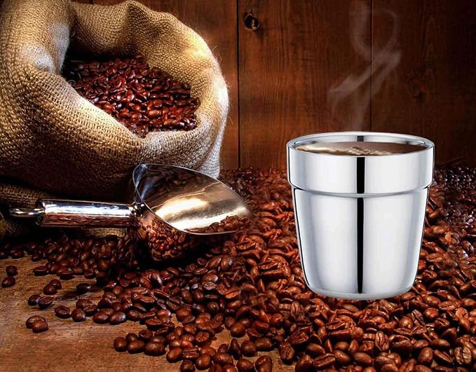 TeamFar Coffee Cup Espresso Cup Mug Set of 4, Double Wall Stainless Steel Tea - Image 4