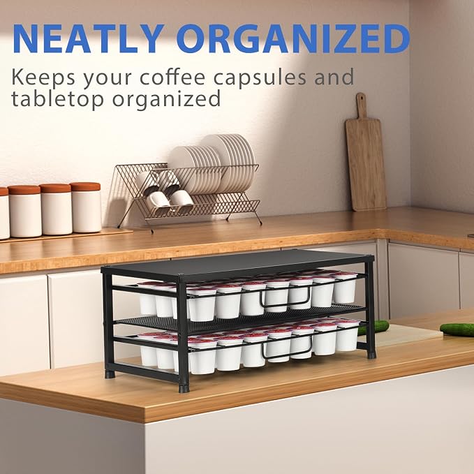 ECOLOVI K Cup Holder Organizer for 70 Pods, 2-Tier Coffee Pod Holder for K-Cup - Image 6