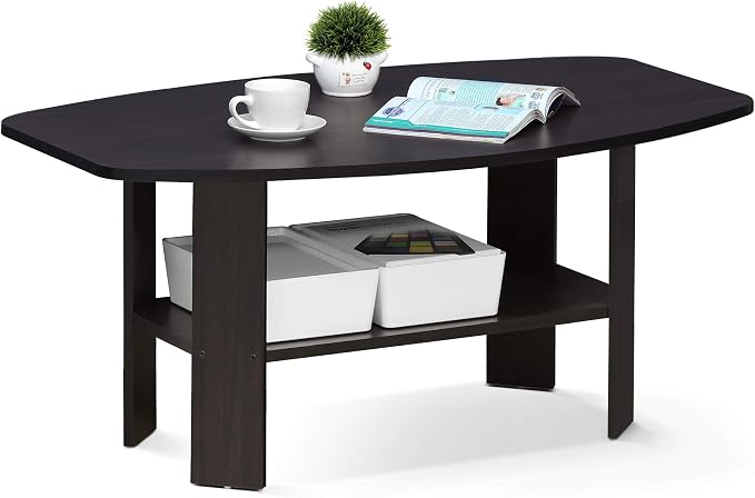 Furinno Simple Design Coffee Table, Dark Walnut - Image 4
