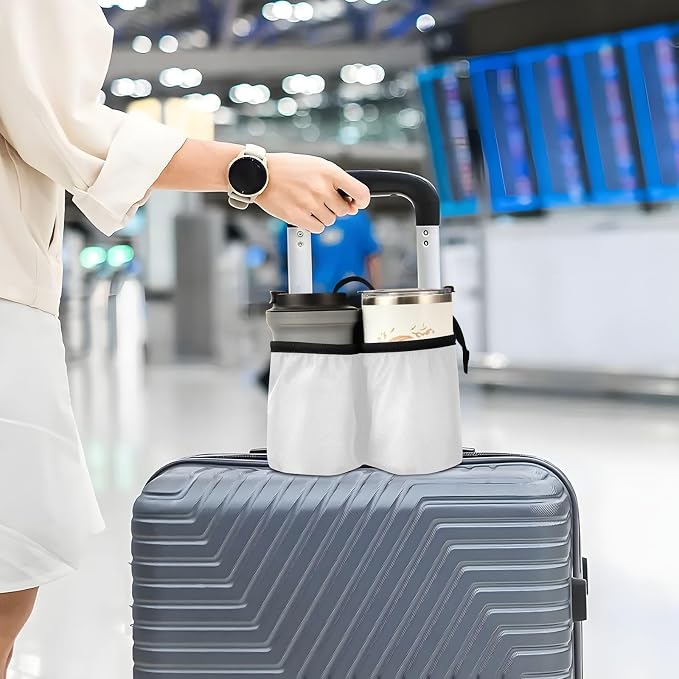 DOMIKING White Travel Luggage Cup Holder - Image 5
